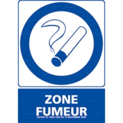 Panneau de signalisation rectangulaire vertical Zone fumeur 2