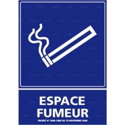 Panneau de signalisation rectangulaire horizontal Espace fumeur 1