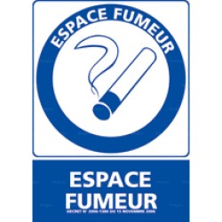 Panneau de signalisation rectangulaire horizontal Espace fumeur 2