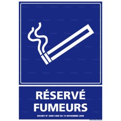 Panneau de signalisation rectangulaire Réservé fumeur