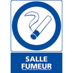 Panneau de signalisation rectangulaire horizontal Salle fumeur