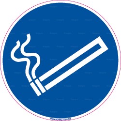 Panneau de signalisation rond Espace fumeur 1