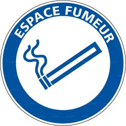 Panneau de signalisation rond Espace fumeur 2