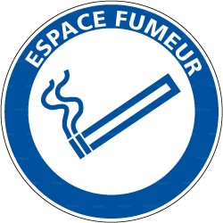 Panneau de signalisation rond Espace fumeur 2