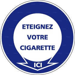 Panneau de signalisation rond Eteignez votre cigarette ici