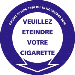 Panneau de signalisation rond Veuillez éteindre votre cigarette