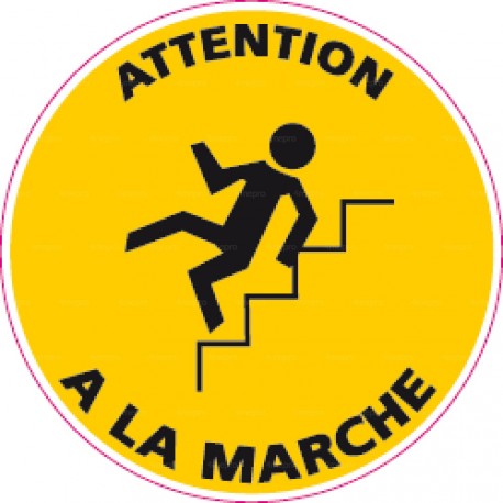 Adhésif spécial sol Attention à la marche