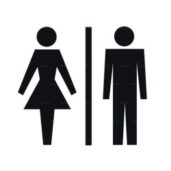 Panneau toilettes hommes et femmes en relief et en braille