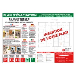 Panneau plan d'évacuation pour hôtel