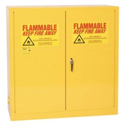 Armoire de sécurité 170 L jaune pour produits inflammables avec portes à fermeture automatique