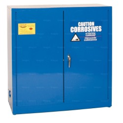 Armoire de sécurité 113 L bleue pour acides et produits corrosifs avec portes à fermeture automatique