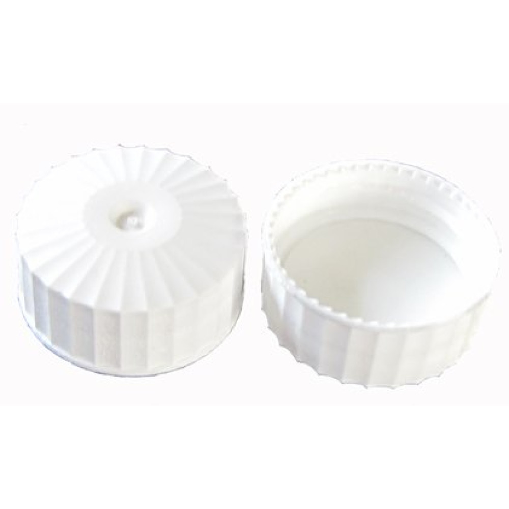 Bouchon blanc avec joint pour bouteille graduée 600 et 1000 ml Bouchon blanc avec joint pour bouteille graduée 600 et 1000 ml
