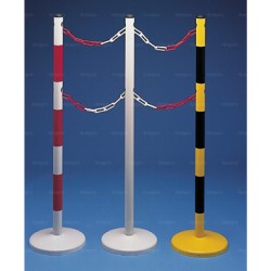 Potelet sur coupelle ronde jaune/noir 125 cm