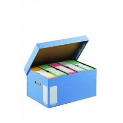 Container pour boite à archives gris avec couvercle 43 x 33,5 x 27 cm