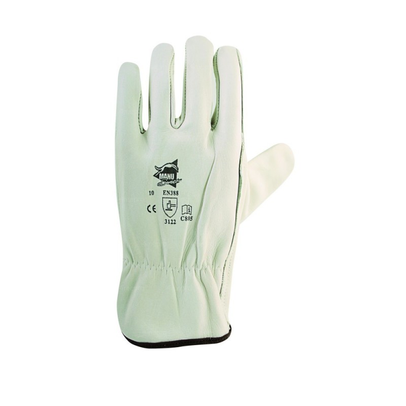 gants blanc cuir