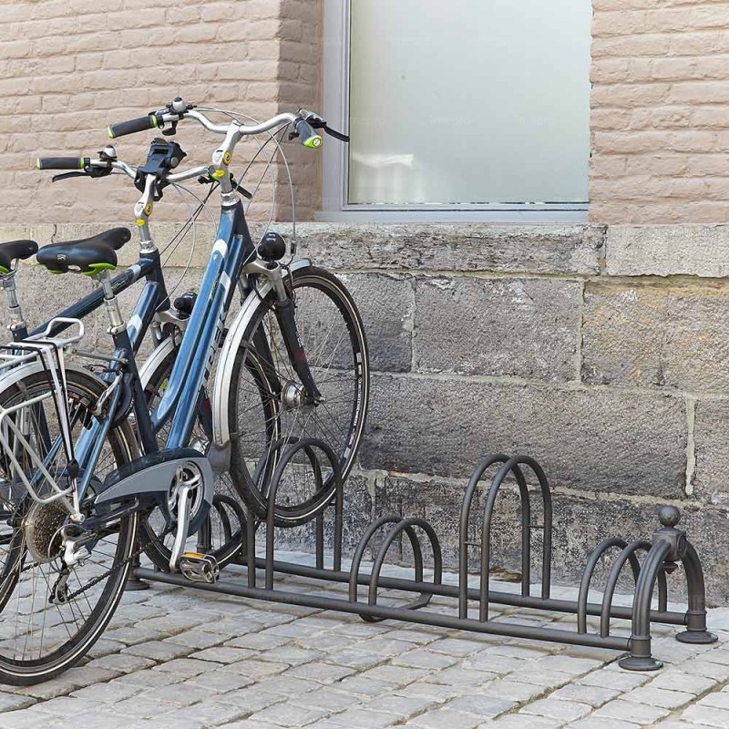Support Vélo Au Sol Belle Vous – Noir, Pour Roues De 8 à 11 Cm, Acier Résistant Aux Intempéries, Antidérapant – Intérieur Et Extérieur