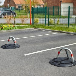 Barrière de parking rabattable en caoutchouc recyclé