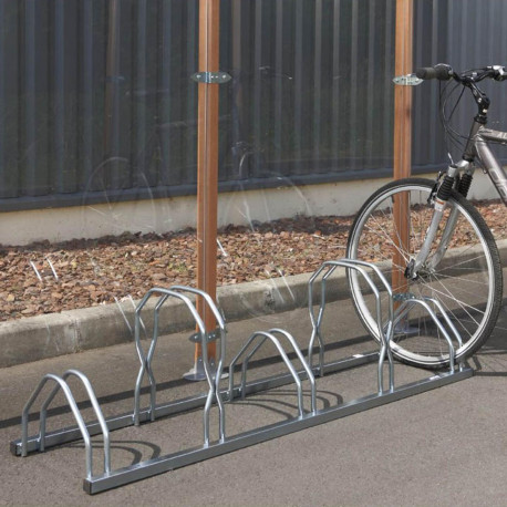 Ratelier au sol 5 vélos 2 niveaux