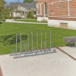 Râtelier au sol 5 vélos 2 niveaux  + 4 arceaux antivol