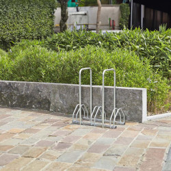 Râtelier au sol avec 2 arceaux antivol - 3 vélos