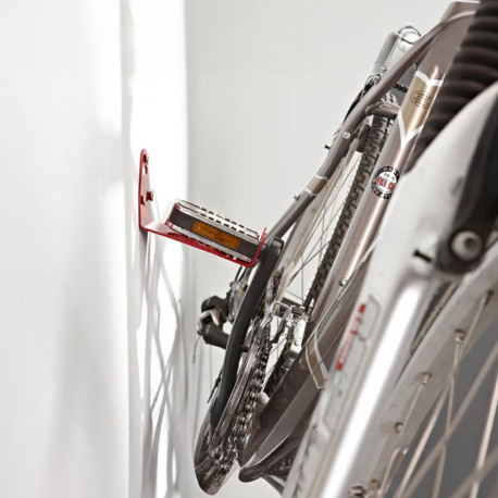 Crochet vélo mural avec suspension par pédale - 1 vélo