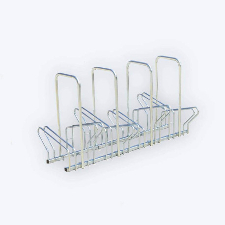 Râtelier au sol 2 niveaux face à face avec arceaux antivol - 6, 8, 10 ou 20 vélos