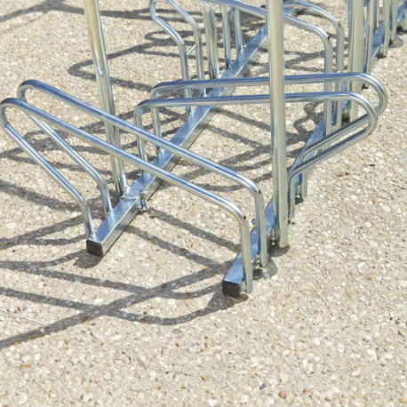 Râtelier au sol 2 niveaux face à face avec arceaux antivol - 6, 8, 10 ou 20 vélos