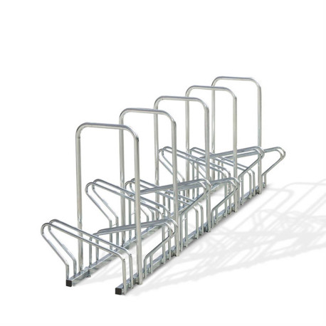 Râtelier au sol 2 niveaux face à face avec arceaux antivol - 6, 8, 10 ou 20 vélos