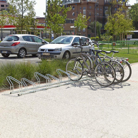 Râtelier au sol 2 niveaux côte à côte - 4, 6 ou 8 vélos