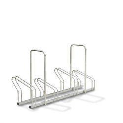 Râtelier au sol 2 niveaux côte à côte avec arceaux antivol - 3, 5, 6, 8 ou 10 vélos