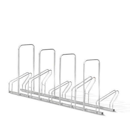 Râtelier au sol 2 niveaux côte à côte avec arceaux antivol - 3, 5, 6, 8 ou 10 vélos
