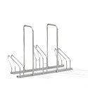 Râtelier au sol 2 niveaux côte à côte avec arceaux antivol - 3, 5, 6, 8 ou 10 vélos