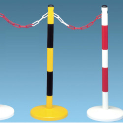 Potelet sur coupelle ronde blanc/rouge 90 cm