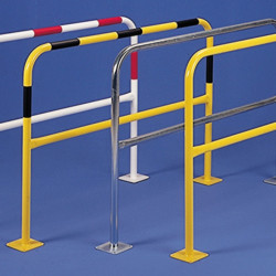 Barrière à platine jaune/noir 2m - Ø 60mm