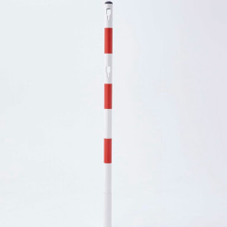 Potelet à enfoncer blanc/rouge 150 cm