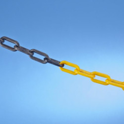 Chaine plastique Ø8 mm 25 m jaune et noire