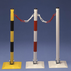 Potelet sur coupelle carrée rabattable jaune/noir 90 cm