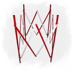 Barrière de chantier télescopique carrée blanc/rouge