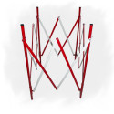 Barrière de chantier télescopique carrée blanc/rouge