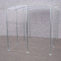 Abri fumeurs mural en métal zingué 6m²