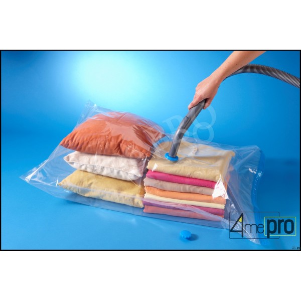 WENKO Housse de rangement sous vide, XL, housse de rangement vêtement à  suspendre, 75% d'économie de place, protège les textiles de l'humidité et  des mites, Plastique, 145x70 cm, Transparent