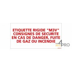 Panneau rectangulaire Etiquette rigide M3V