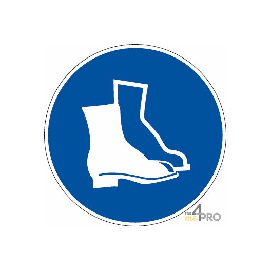 Panneau Avec Rond Sécurité De Obligatoires Chaussures Pictogramme UVSMpLzqG