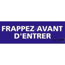 Panneau rectangulaire Frappez avant entrer