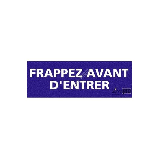 Panneau rectangulaire Frappez avant entrer