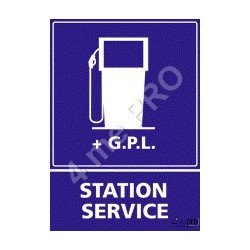 Panneau d'information extérieure rectangulaire Station service + GPL