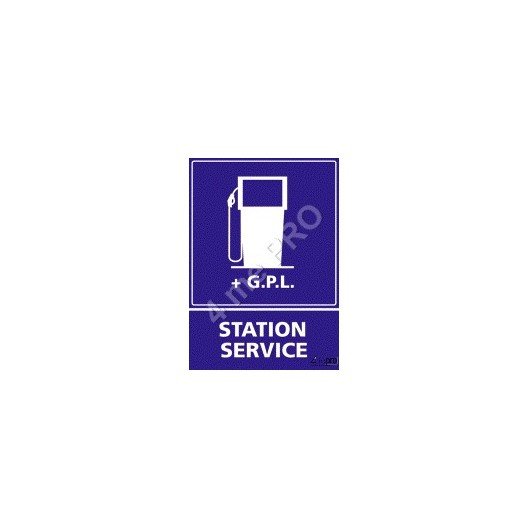 Panneau d'information extérieure rectangulaire Station service + GPL