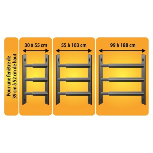 Kit barres de défense pour fenetres ou vasistas