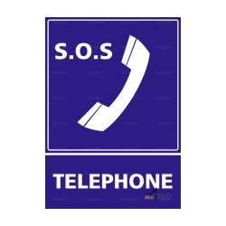 Panneau d'information extérieure rectangulaire Téléphone de secours