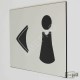 Plaque de porte "toilettes femmes à gauche" Pictogramme